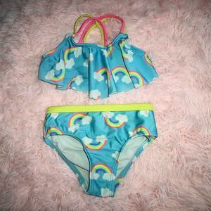 WONDER NATION 2 PC SWIMSUIT RAINBOW BIKINI-BABY TODDLER GIRLS SIZE 18 MO.